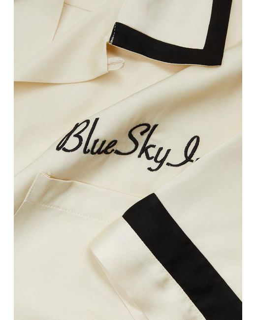 BLUE SKY INN Natural Waiter Logo-embroidered Satin Shirt for men