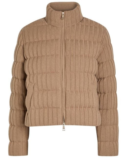Moncler Brown Padded Wool And Cashmere-Blend Jacket