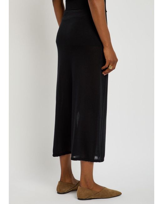 Totême Black Fine-Knit Maxi Skirt