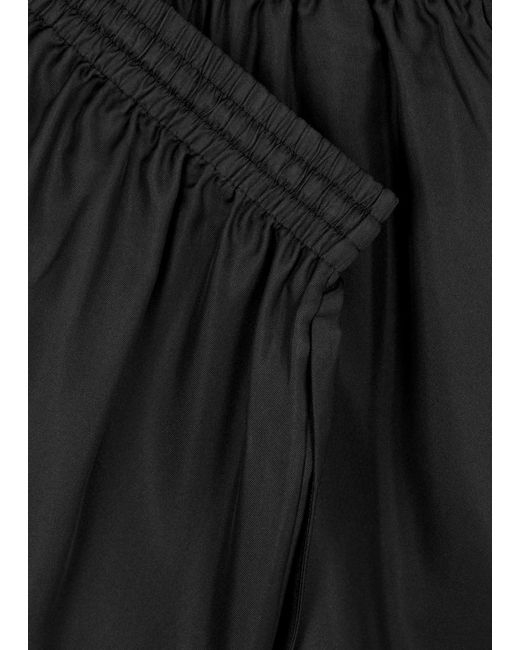 Rohe Black Wide-leg Silk-satin Trousers
