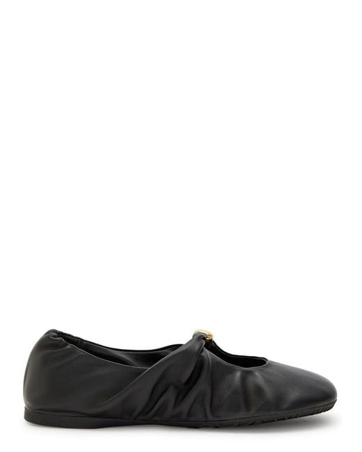 Loewe Black Pebble Leather Ballet Flats