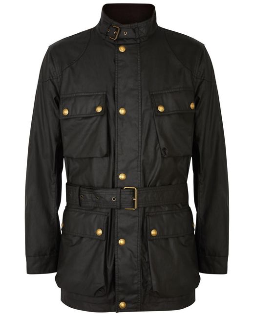 Belstaff Black Trialmaster Waxed Cotton Jacket for men