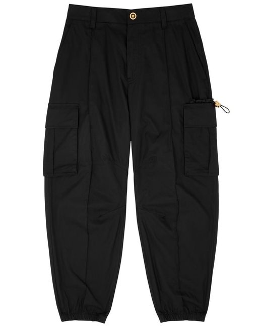 Versace Black Cotton-poplin Cargo Trousers for men