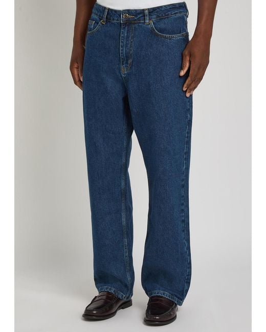 Percival Blue Relaxed Straight-Leg Jeans for men