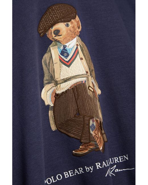 Polo Ralph Lauren Blue Hooded Cotton-Blend Sweatshirt for men