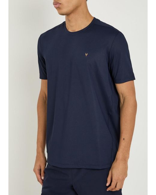 Now You Live Blue Shearsby Logo-Print Jersey T-Shirt for men