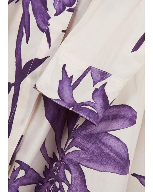 Forte Forte Natural Forte_forte Floral-print Cotton-poplin Midi Dress