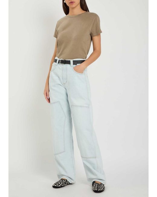 Agolde Blue Laria Pieced Barrel-Leg Jeans