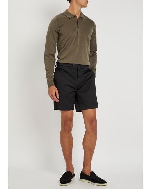 John Smedley Green Belper Wool Polo Shirt for men