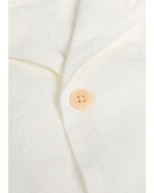 Oliver Spencer White Embroidered Cotton Shirt for men