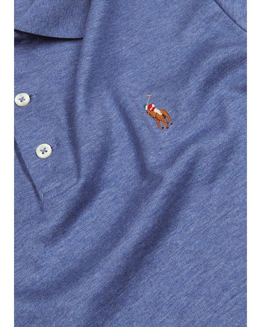 Polo Ralph Lauren Blue Slim Pima Cotton Polo Shirt for men