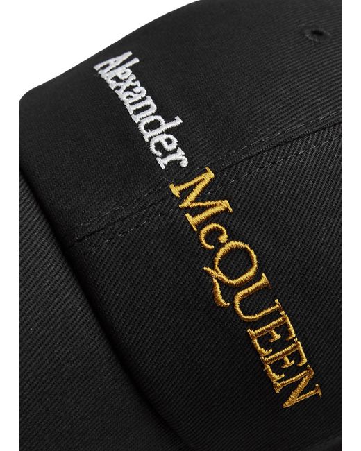 Alexander McQueen Black Logo-embroidered Cotton Cap for men