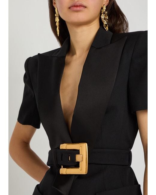 Balmain Black Belted Wool Jacket