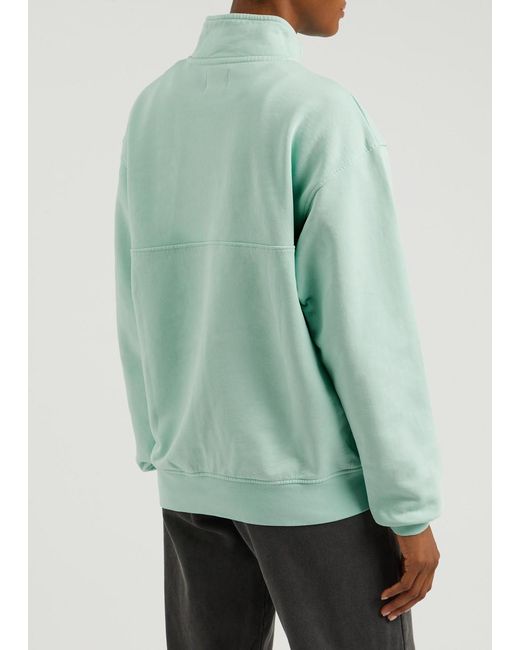 COLORFUL STANDARD Green Half-Zip Cotton Sweatshirt