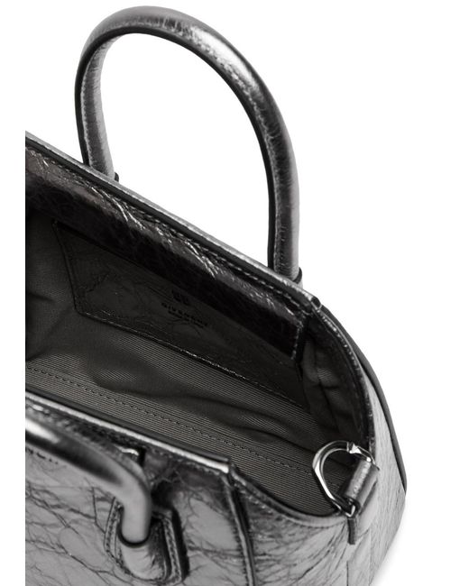 Givenchy Black Antigona Toy Metallic Leather Top Handle Bag