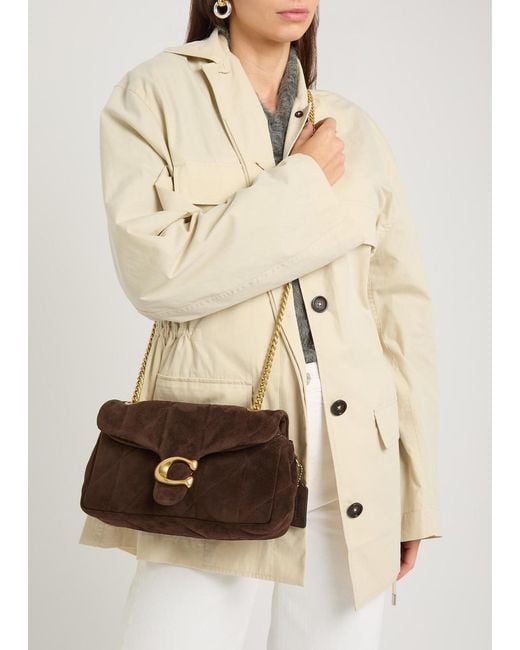 COACH Brown Tabby 26 Quilted Suede Shoulder Bag