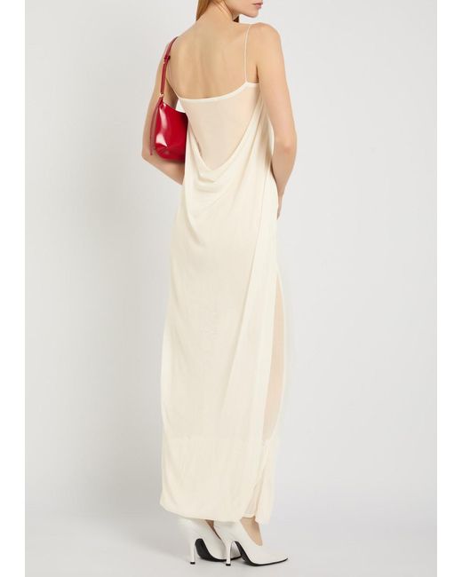 Jacquemus White La Robe Maille Plumetis Mesh Maxi Dress