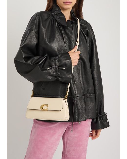 COACH Natural Jet Leather Shoulder Bag