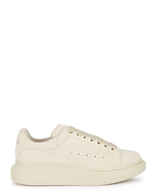 Alexander McQueen Natural Cream Suede Classic Sneakers