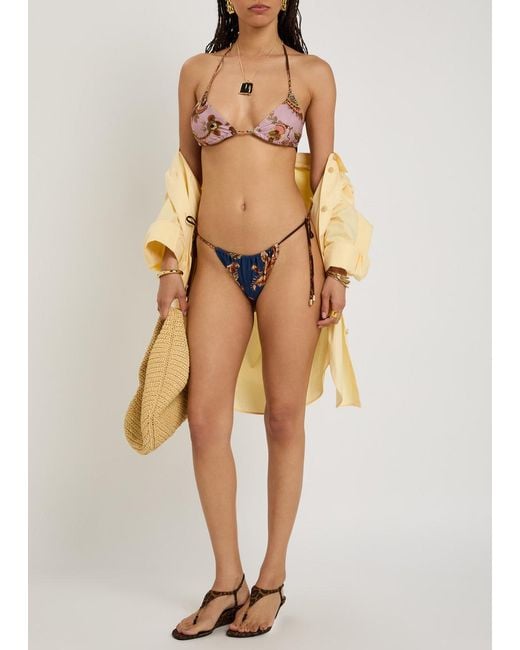 Zimmermann Blue Aster Spliced Printed Bikini