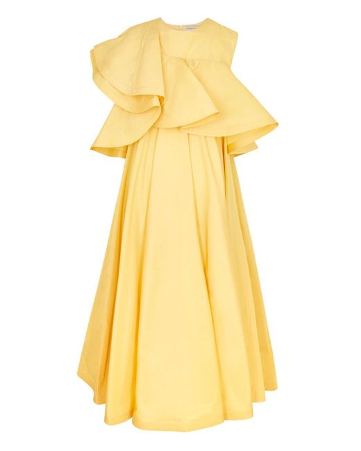 Palmer//Harding Yellow Serenity Ruffled Taffeta Midi Dress