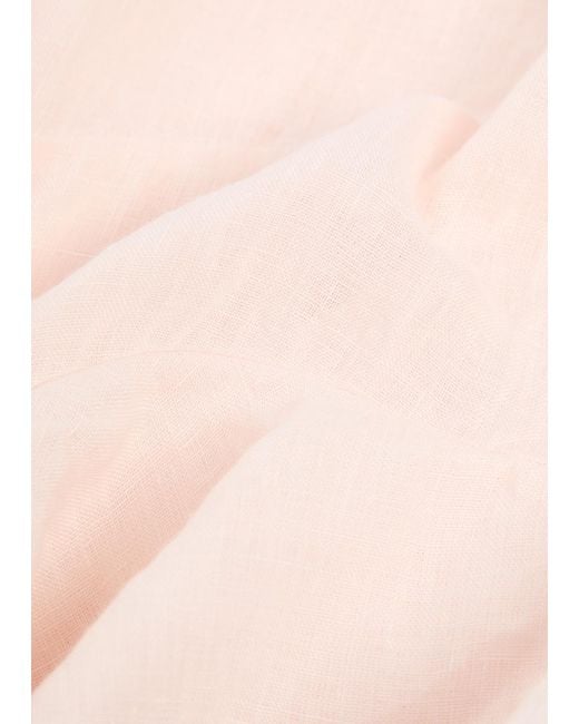 Skall Studio Pink Benedicte Ruffled Linen Maxi Dress