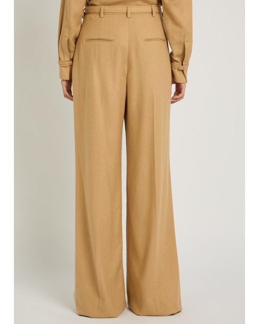 Gabriela Hearst Natural Vargas Herringbone Cashmere And Silk-Blend Trousers