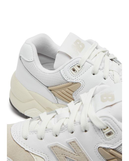 New Balance White 580 Panelled Leather Sneakers
