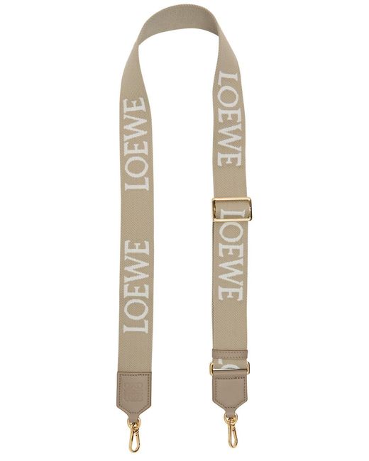 Loewe White Logo-Jacquard Canvas Bag Strap
