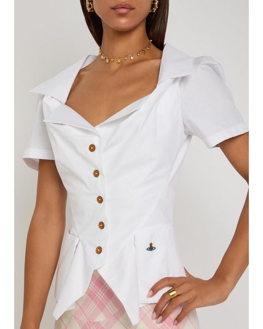 Vivienne Westwood White Monday Tailored Cotton-Poplin Shirt