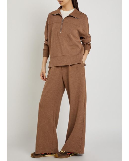 Varley Brown The Extra Wide Leg 29.5 Stretch-Jersey Sweatpants
