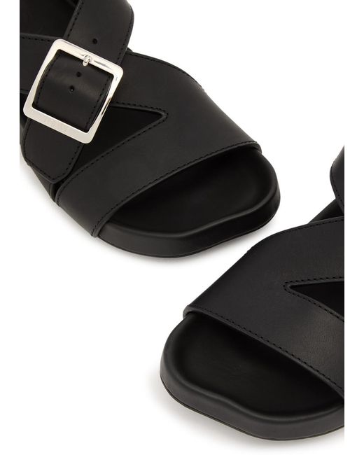 Loewe Black Ease Buckle Leather Sandals
