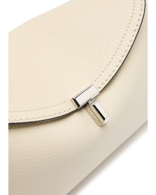 Totême  Natural T-Lock Grained Leather Clutch