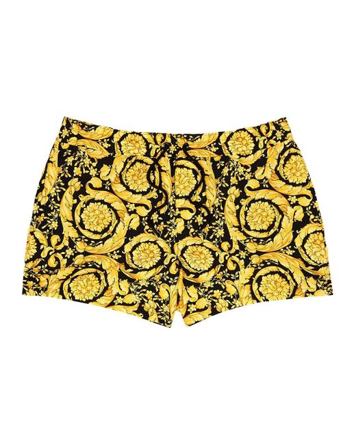 Versace Synthetic Barocco-print Shell Swim Shorts in Yellow for Men ...