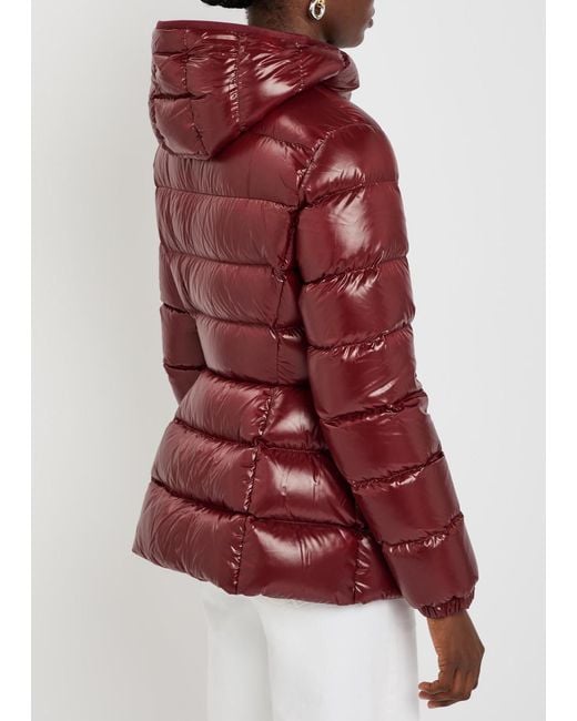 Moncler Red Barante Hooded Padded Nylon Jacket