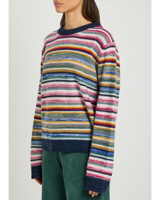 Suzie Kondi Blue Kismet Striped Cashmere Jumper