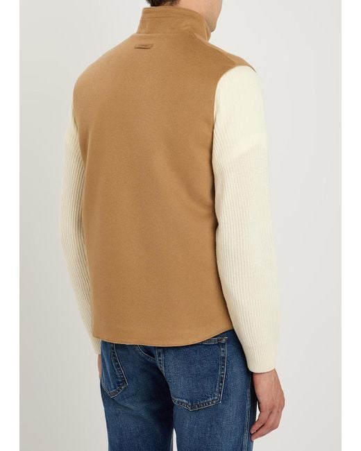 Lardini Brown Wool And Silk-Blend Gilet for men