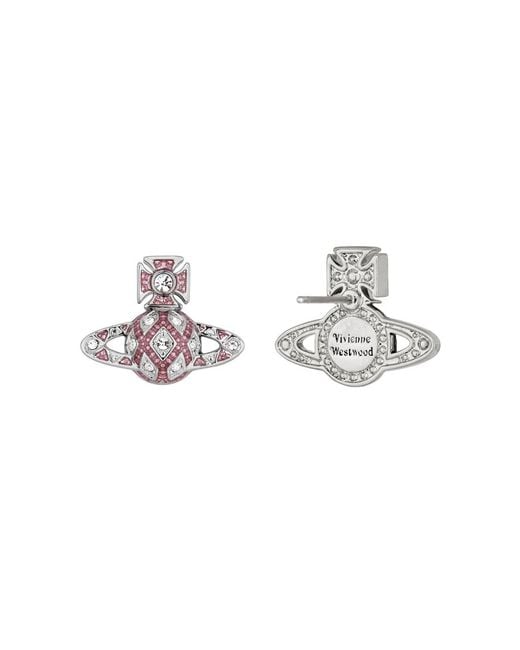 Vivienne Westwood Metallic Rachelle Bas Relief Crystal-Embellished Orb Stud Earrings