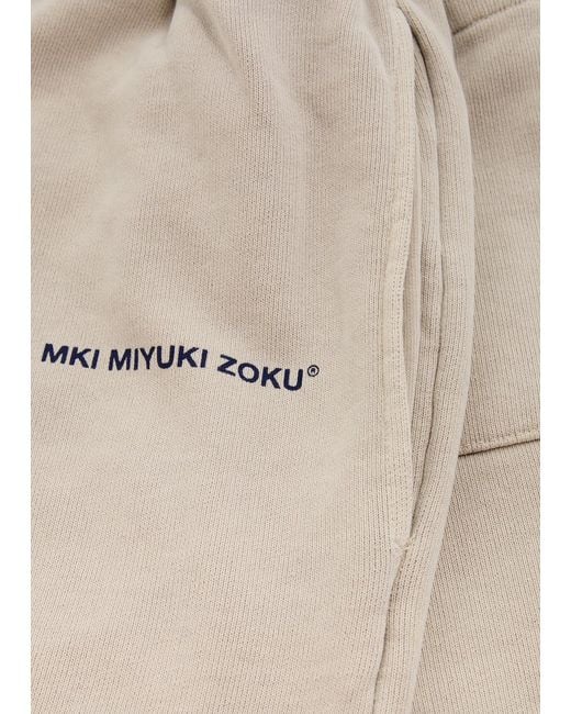 MKI Miyuki-Zoku Natural Logo-Print Cotton-Blend Sweatpants for men