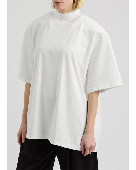 The Attico Logo Embroidered Cotton T Shirt in White Lyst UK