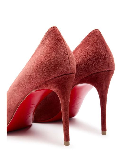 Christian Louboutin Red Kate 85 Suede Pumps