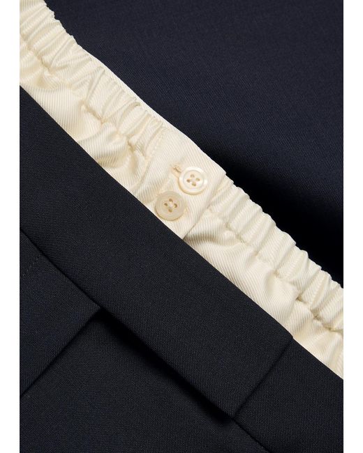 Rohe Blue Layered Wool Midi Skirt