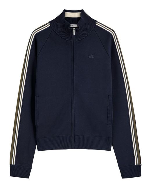 Wales Bonner Blue Fine-Knit Track Jacket for men