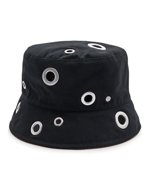 Maison Michel Black Axel Eyelet Cotton Bucket Hat