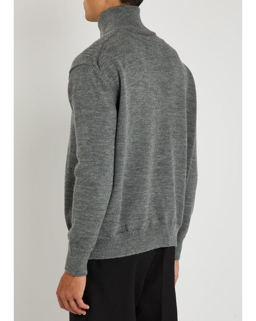 Jil Sander Gray Melange Wool Cardigan for men