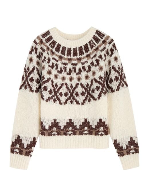 FRAME Natural Fair Isle Alpaca-Blend Jumper