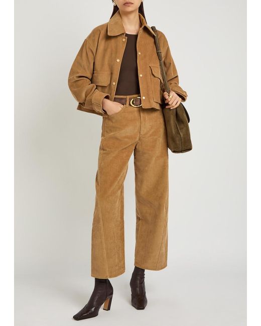 Maria McManus Natural Barrel-Leg Corduroy Jeans