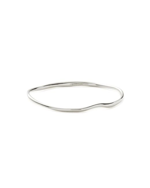 Missoma White Molten Ripple Bangle Rhodium-Plated Bangle