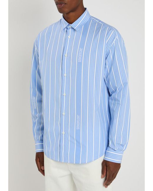Jacquemus Blue La Chemise Simon Printed Woven Shirt for men