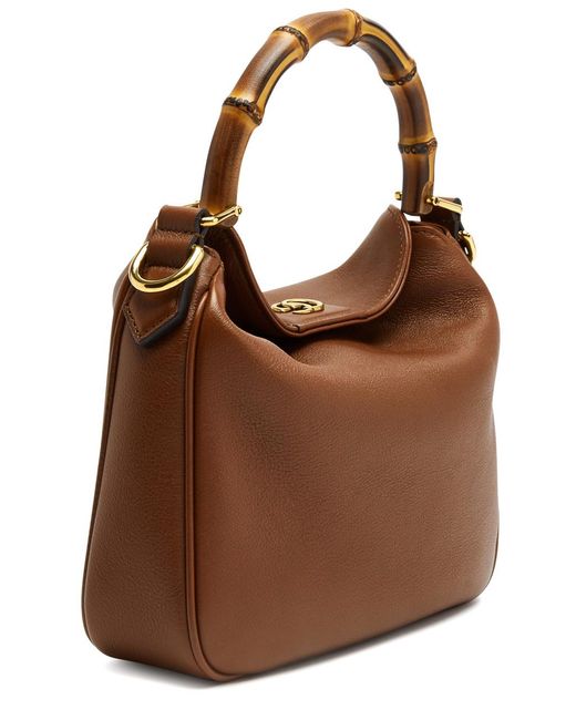 Gucci Brown Diana Small Leather Shoulder Bag